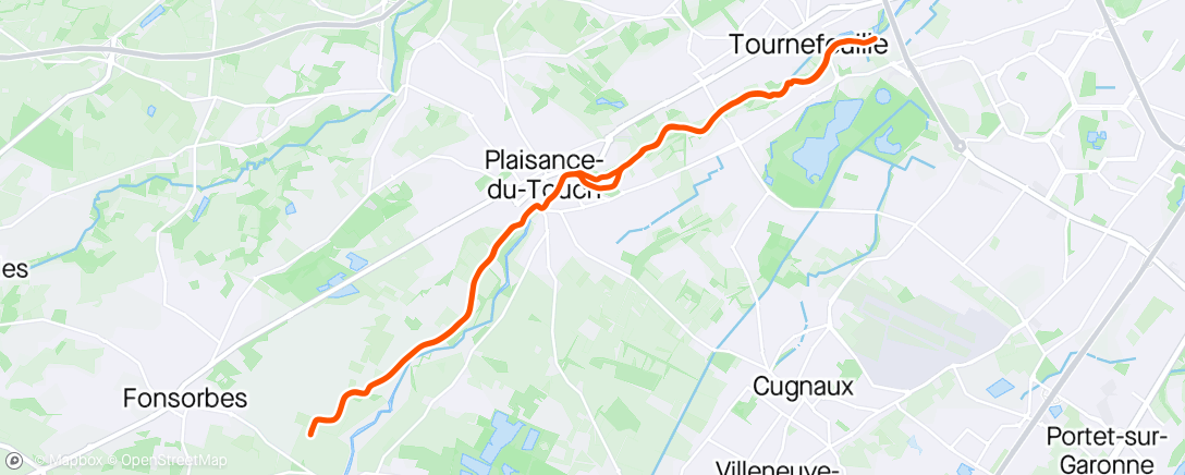 Map of the activity, SL 2h15 avec 2 x 4000m @4:40