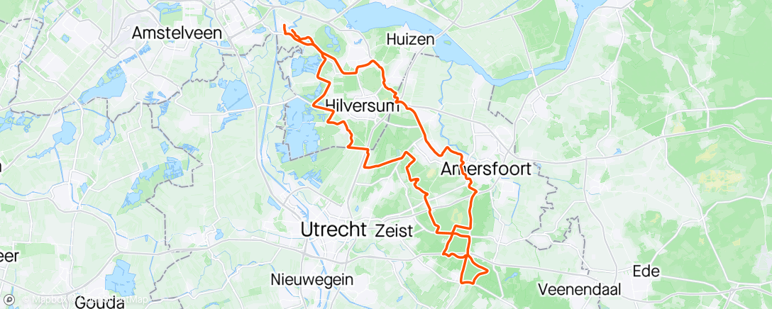 Карта физической активности (Toertocht Utrechtse Heuvelrug vanuit Weesp)