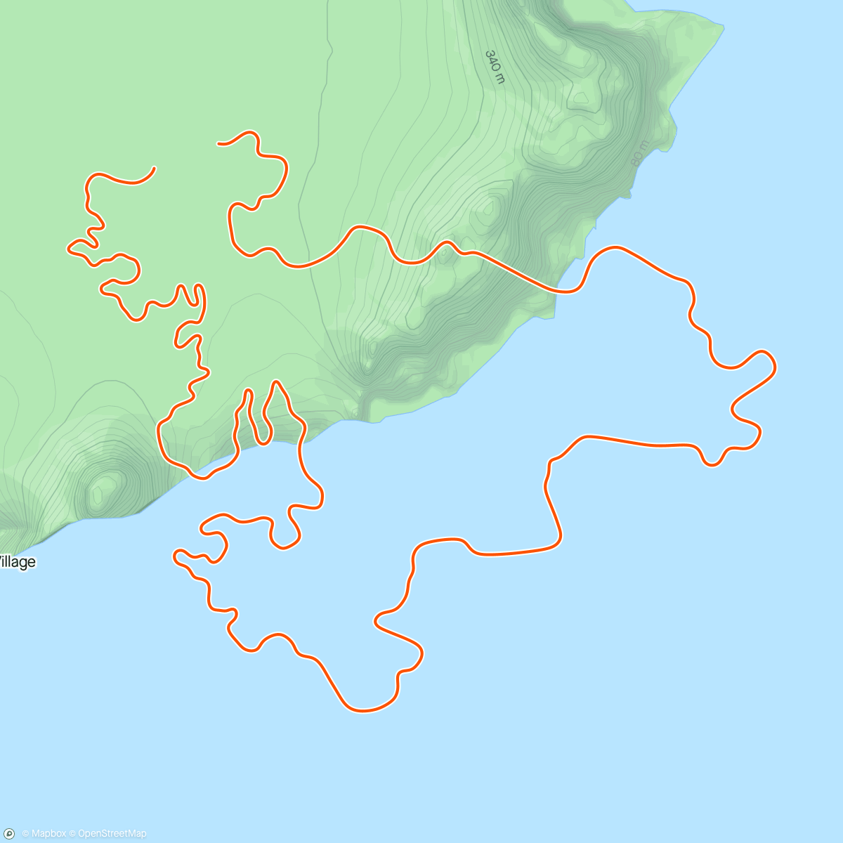 Mapa da atividade, Zwift - Canopies and Coastlines in Watopia