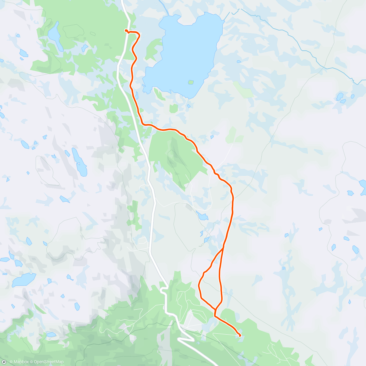 Map of the activity, Kort skitur over fjellet og tilbake #familietur