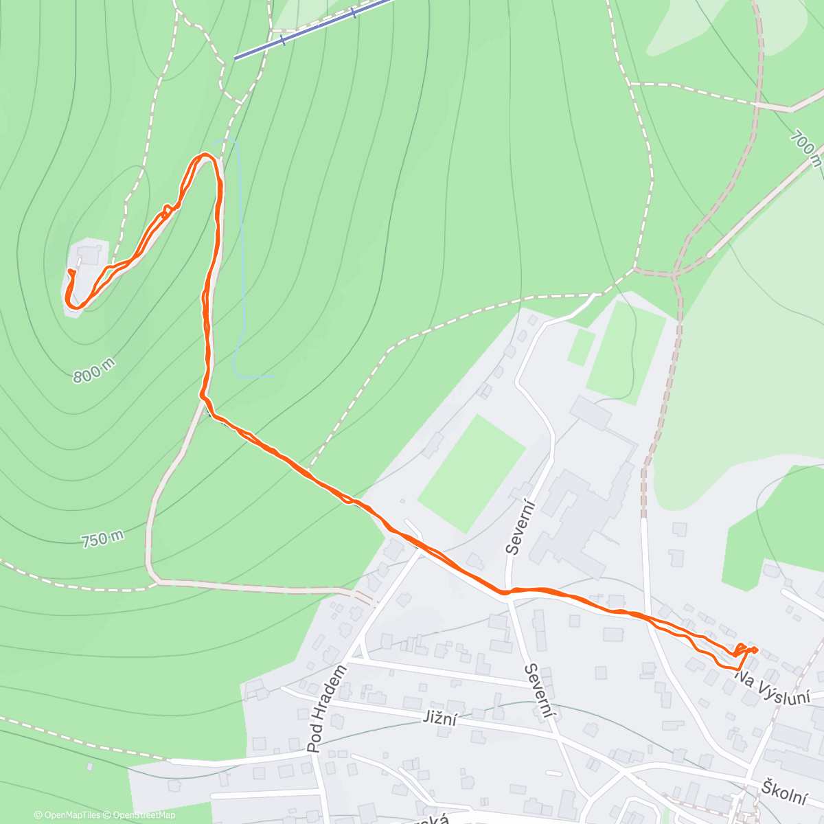 Map of the activity, Afternoon Hike