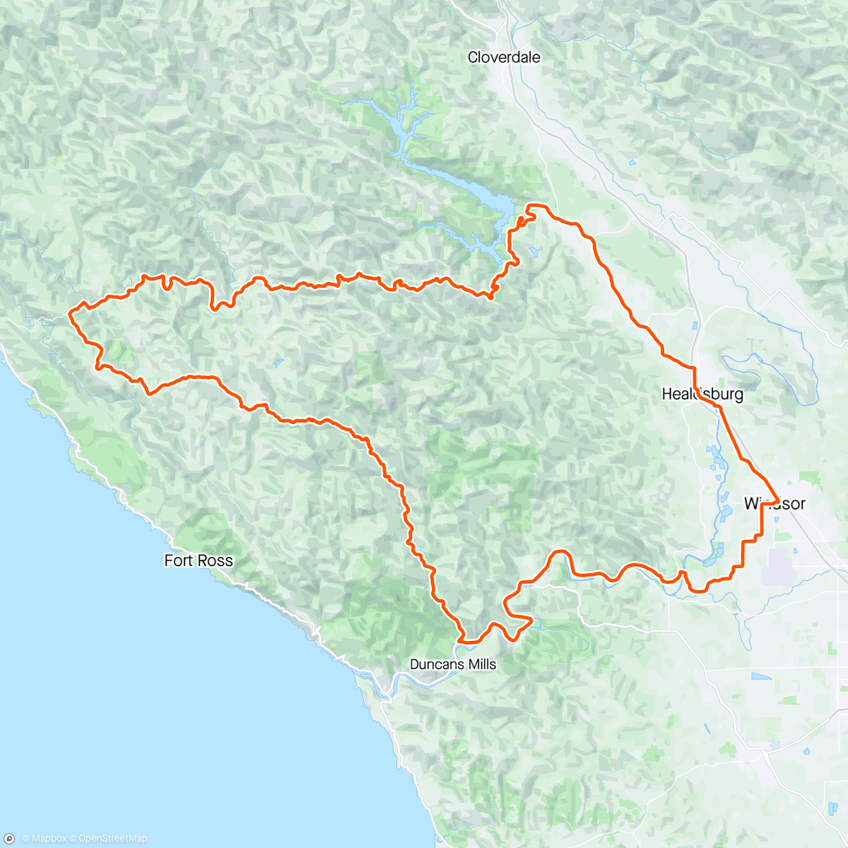 Map of the activity, 70% of Levis Gran Fondo 🌧️