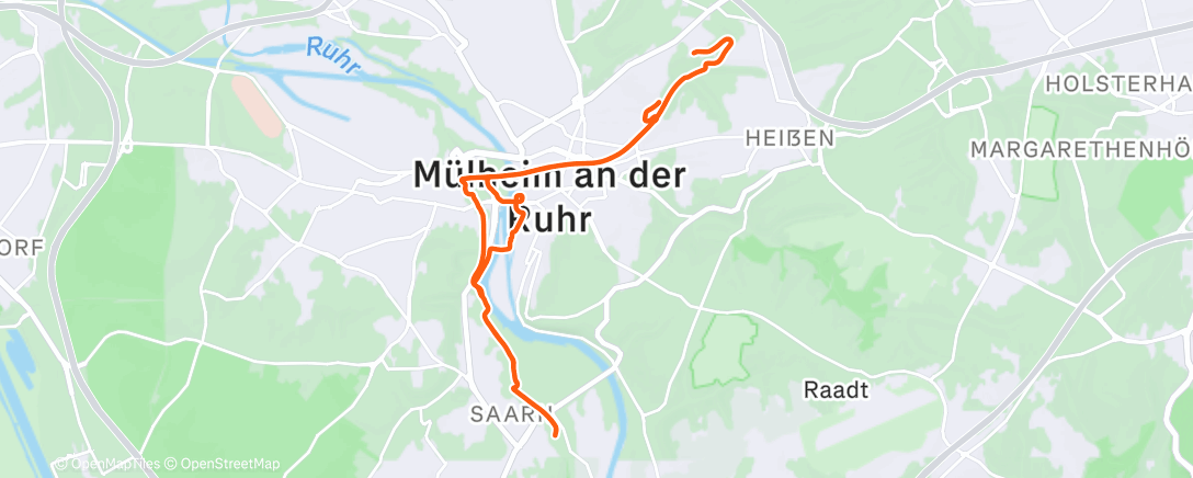 Map of the activity, Mülheim an der Ruhr Rundfahrt