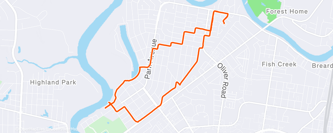 Map of the activity, Monroe Louisiana walk