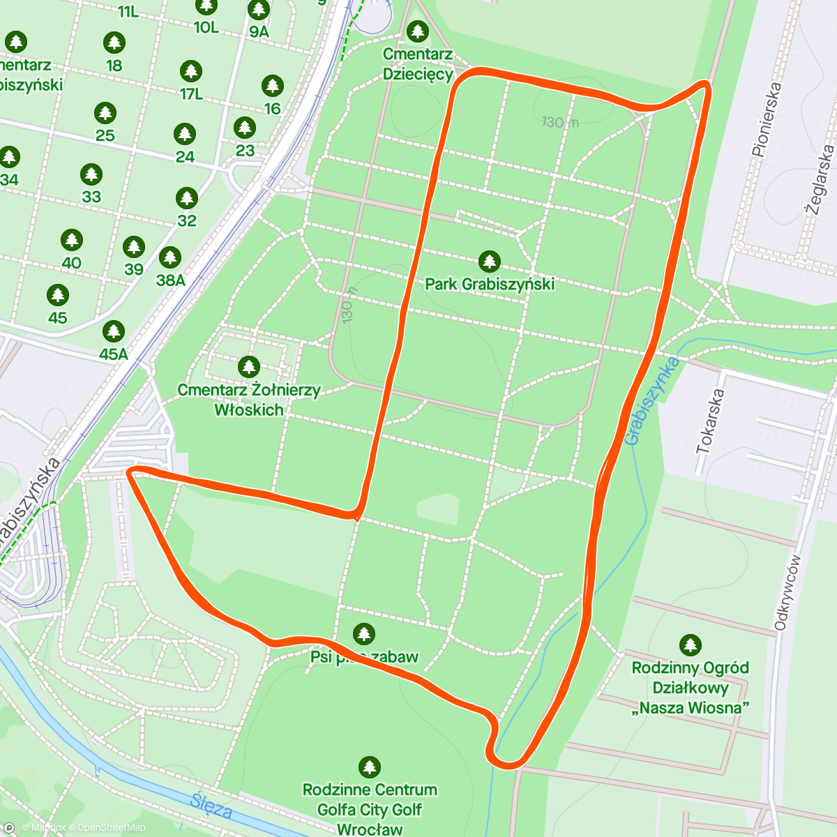 アクティビティ「Maraton w ramach Adrian Kostera 365 Ultra Triathlon」の地図