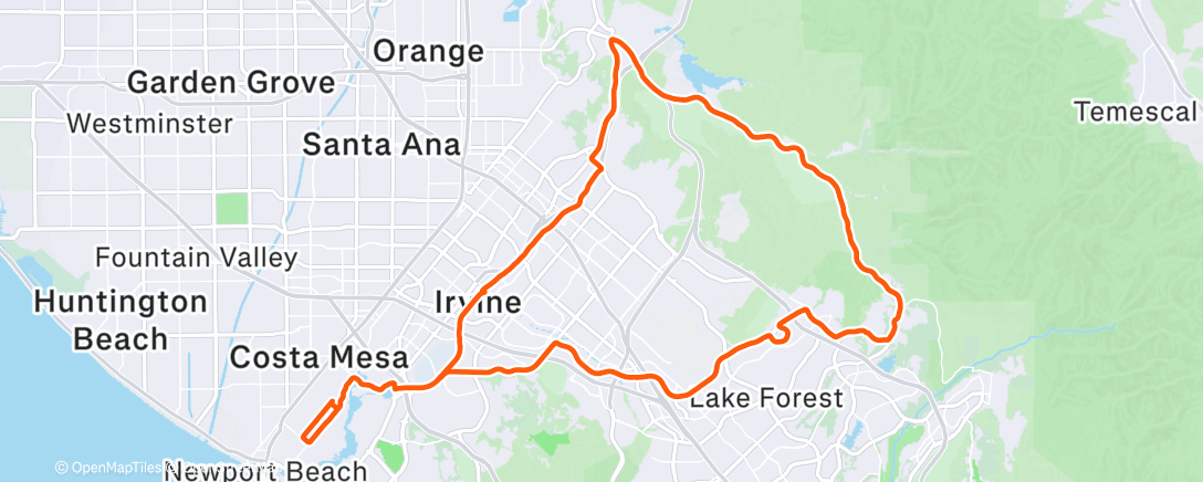 Map of the activity, Whiting Ranch Wilderness Park