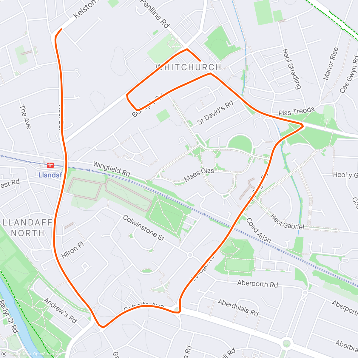 Map of the activity, Cardiff 5k with Bran and Geth