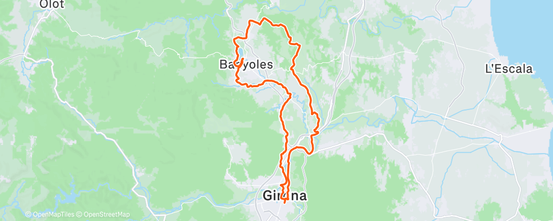 Map of the activity, Miles for 🥐 ☕️