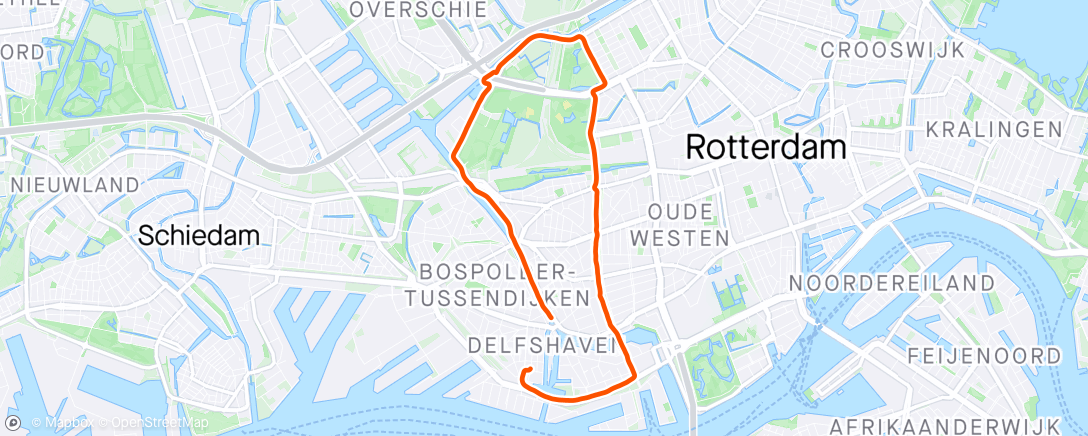 Map of the activity, DL 9 km wedstrijdtempo