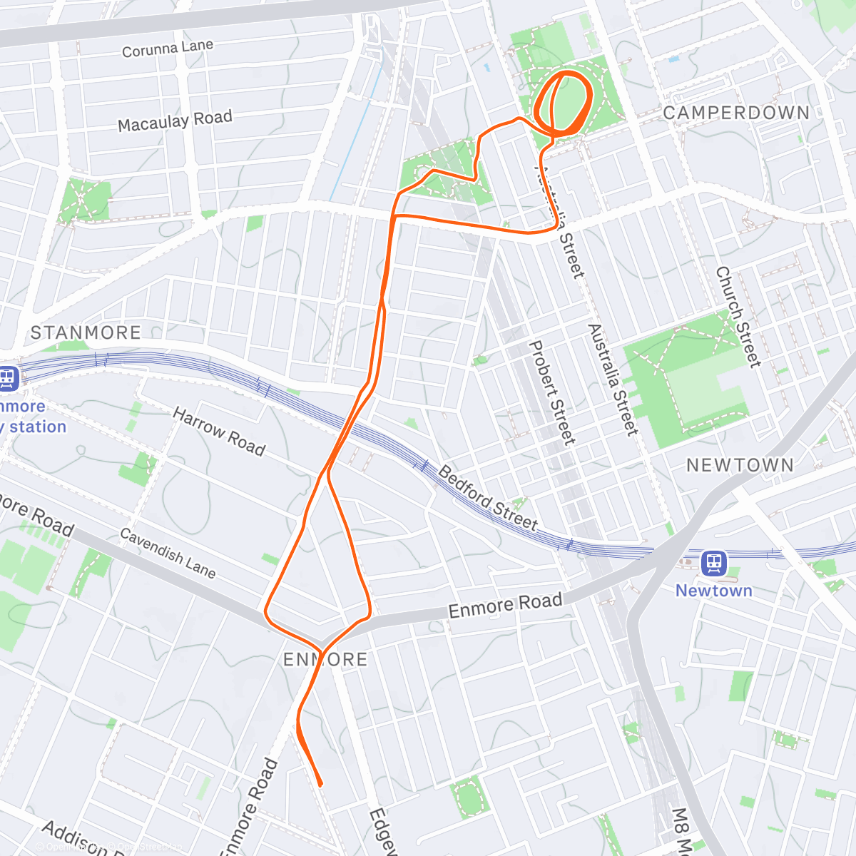 Map of the activity, iwrc intervals