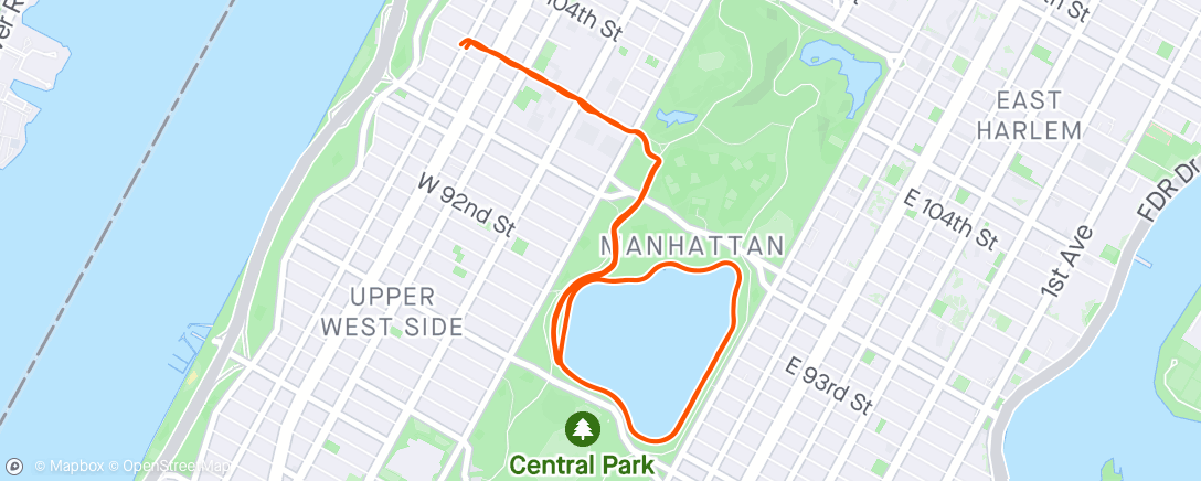 Map of the activity, Reservoir Workout