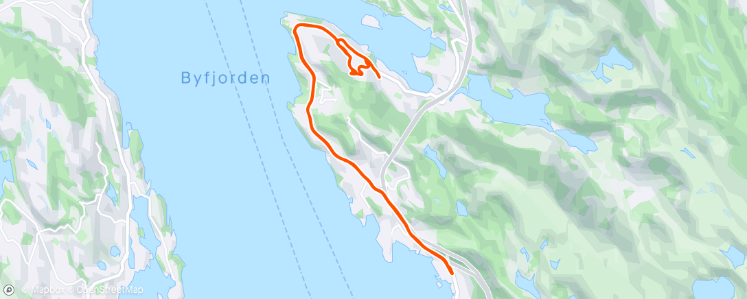 Map of the activity, 11x800, Eidsvåg-Sandviken-Eidsvåg