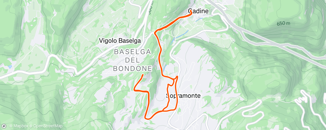 Map of the activity, CL Monte Croce