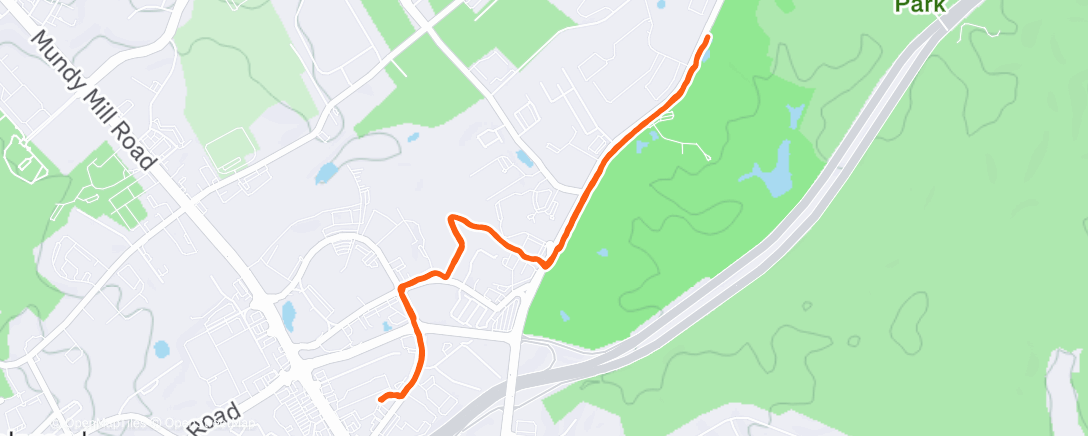 Map of the activity, Tuesday LRC Evening Run