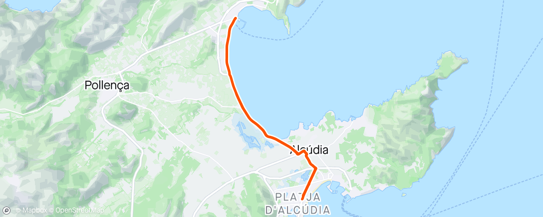 Map of the activity, Port Pollença test av sykkel