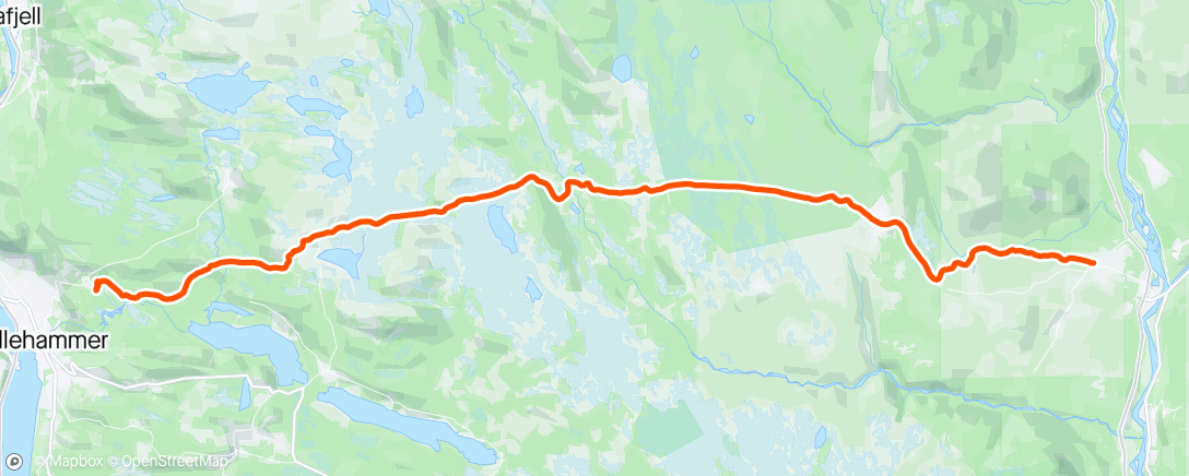 Map of the activity, Rolig tur fra Rena til Lillehammer - nydelig vær + håpløse ski