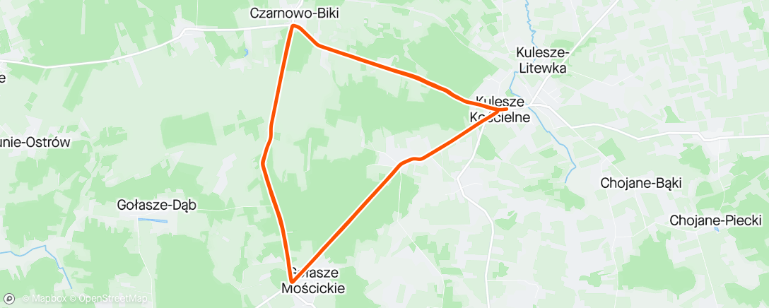 Map of the activity, Puchar Starosty Wysokomazowieckiego Kulesze Kościelne 2024