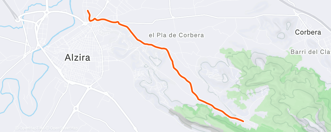 Map of the activity, Lunch Mountain Bike Ride