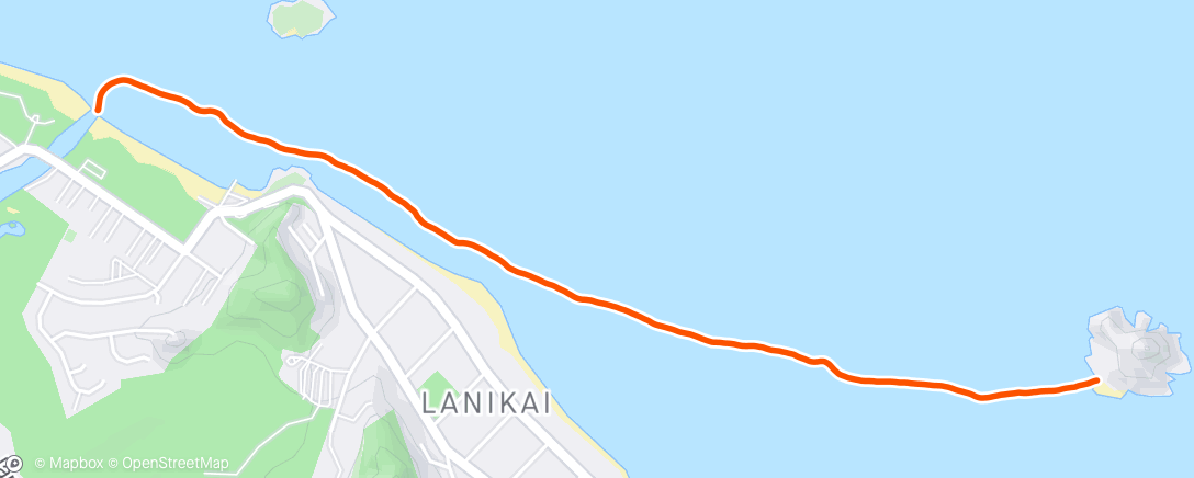 アクティビティ「Kailua beach to Mokulua」の地図