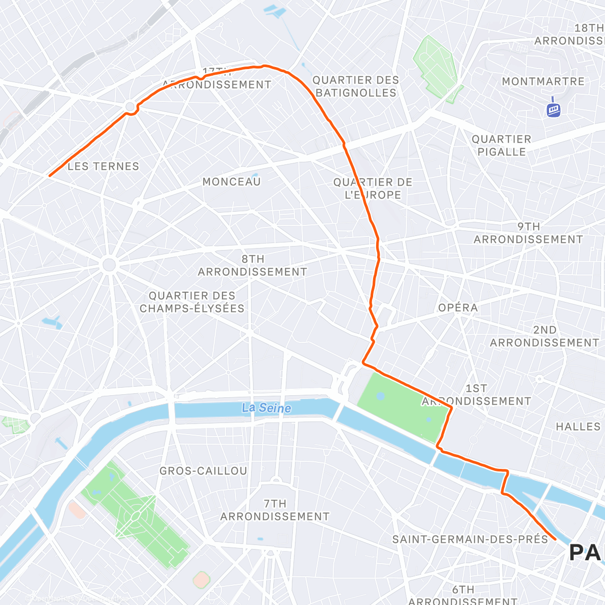 Map of the activity, Errands