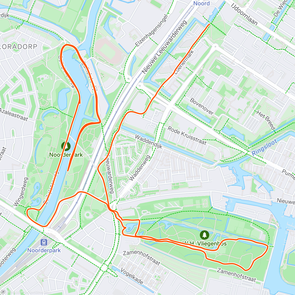 Map of the activity, Morning Run