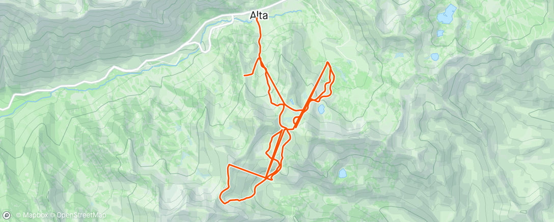Map of the activity, Afternoon ski at Alta & Snowbird