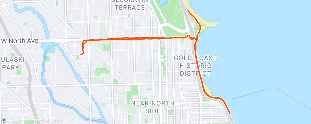 Mapa da atividade, Threshold: 5 x mile