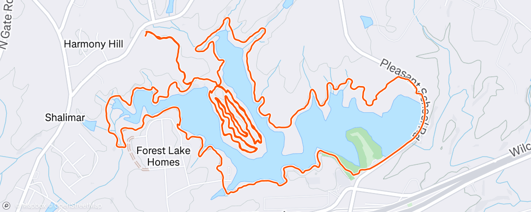 Map of the activity, Afternoon Mountain Bike Ride
