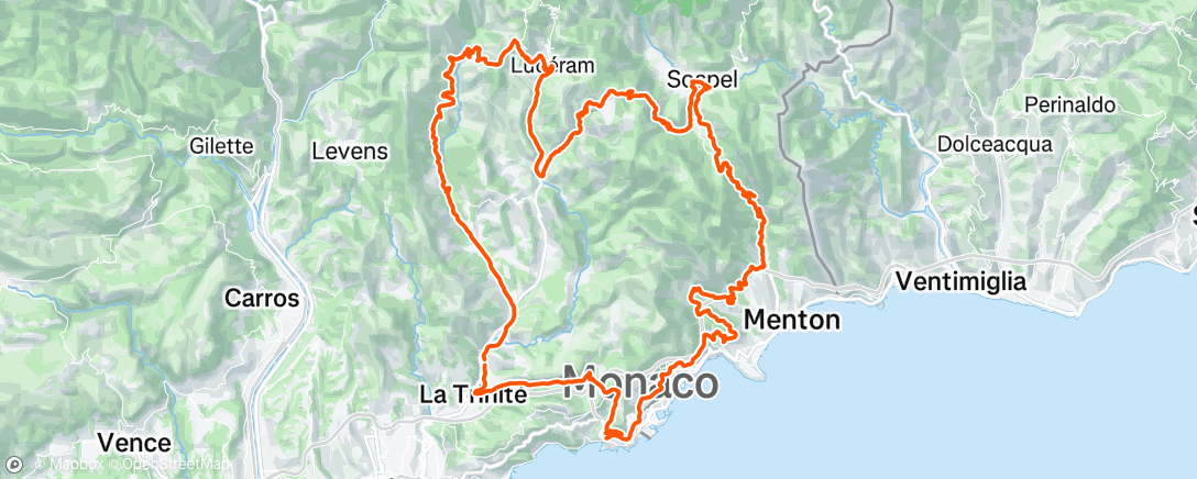 Map of the activity, Sortie vélo le matin