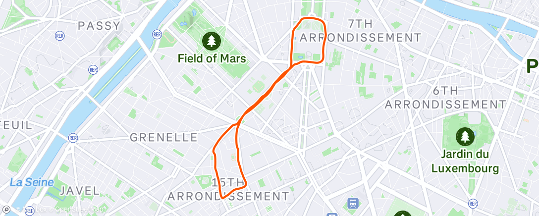Map of the activity, Paris Run... Mostly run 😂 🇫🇷🗼