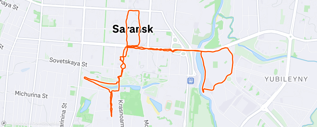 Map of the activity, Вечерний забег