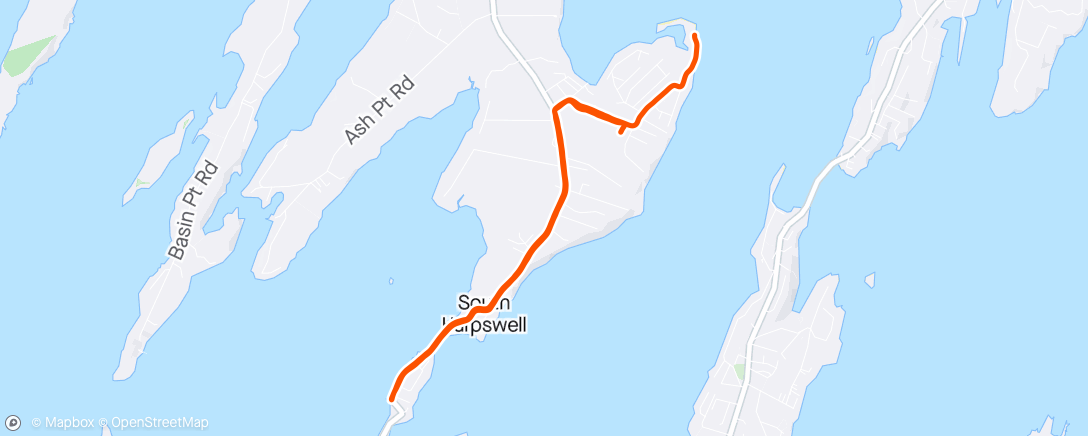 Map of the activity, Afternoon Run