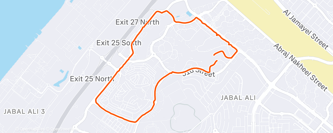 Map of the activity, Evening Run