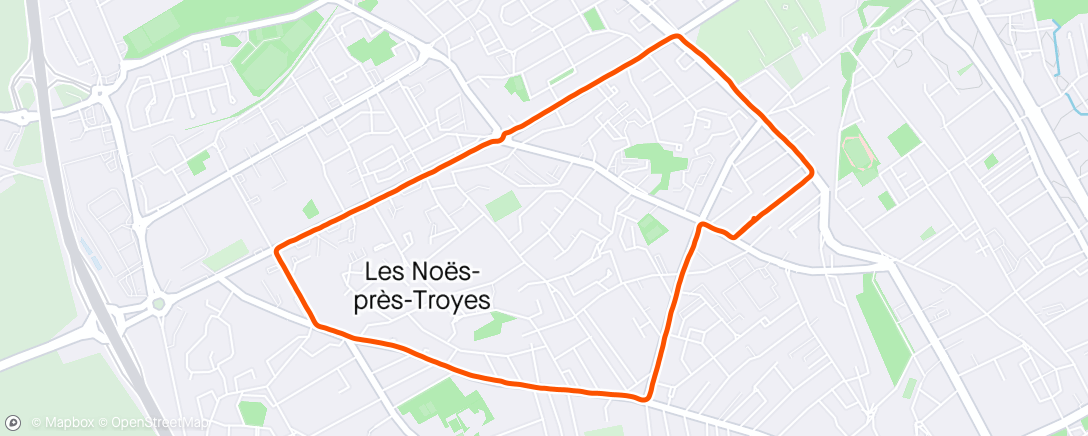 Map of the activity, Course à pied de nuit