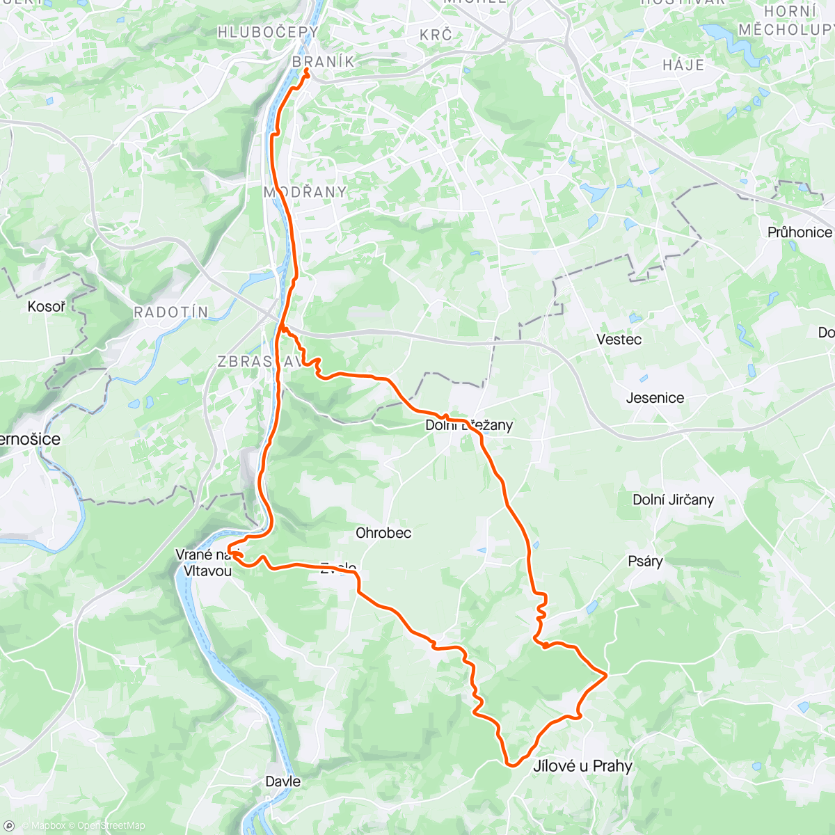 Map of the activity, Otevřít Klárce cykločakru