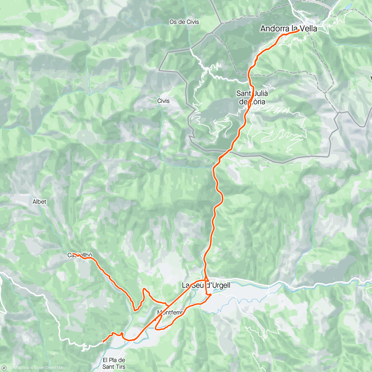 Map of the activity, Andorra - La Seu - Castellbó - Adrall - La parroquia d'Hortó - Arfa