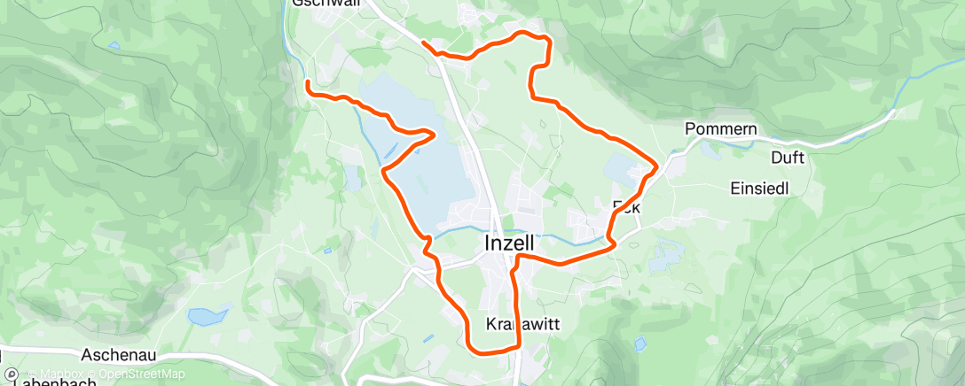 Map of the activity, Kleine Runde heute.