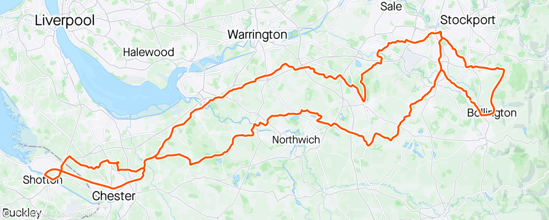 Map of the activity, Cheshire Safari audax + ECE, first one of the new season for me.