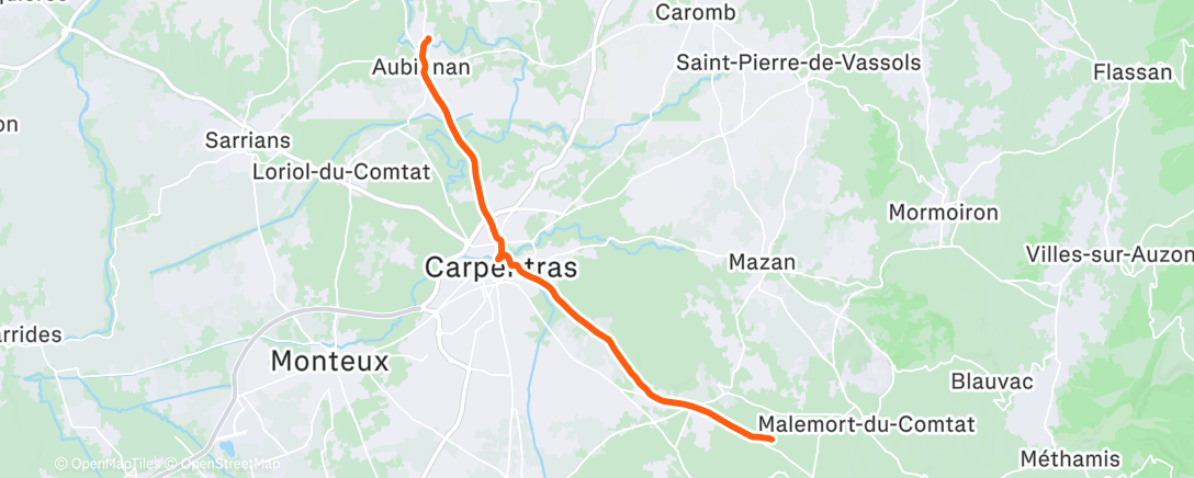 Карта физической активности (Sortie vélo dans l'après-midi)