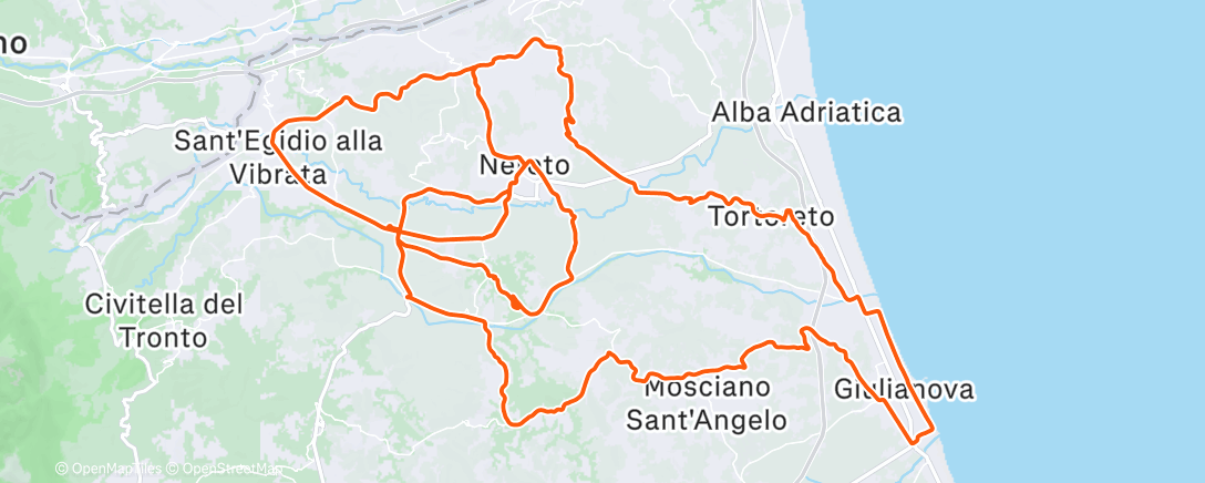 Map of the activity, Pedalata mattutina