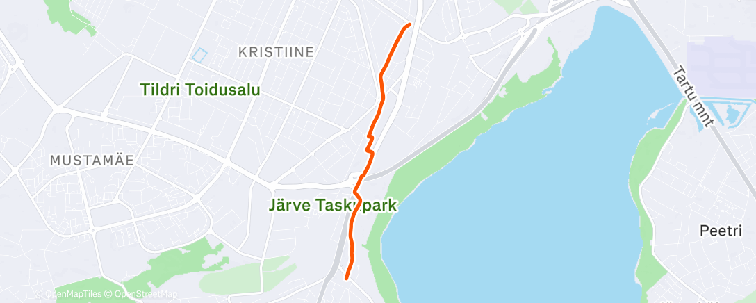 Map of the activity, Afternoon Run