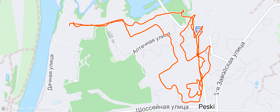 Map of the activity, Полуденный забег