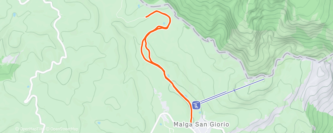 Map of the activity, Sessione di sci nordico pomeridiana