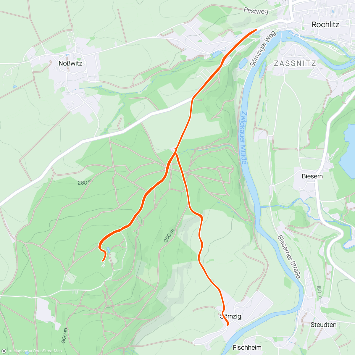Map of the activity, Warm Up Rochlitz Teameveresting