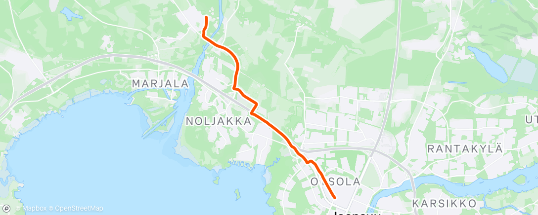 Map of the activity, Evening Ride