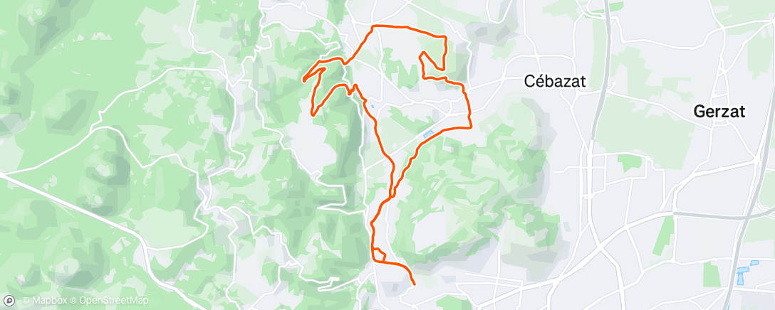 Map of the activity, Sortie VTT dans l'après-midi