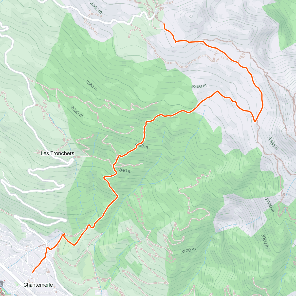 Mapa da atividade, Shuttle d’américain pour bien finir le trip