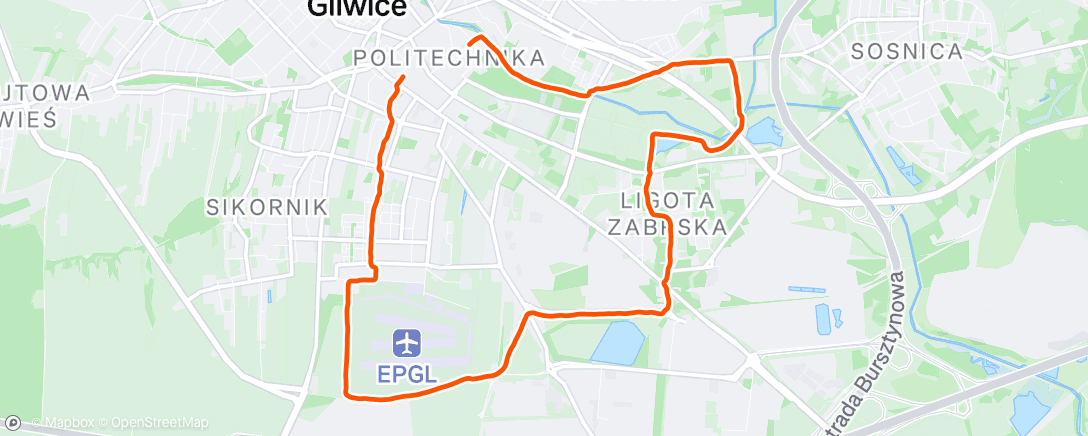 Map of the activity, Run