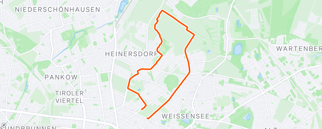 Map of the activity, Morning Run