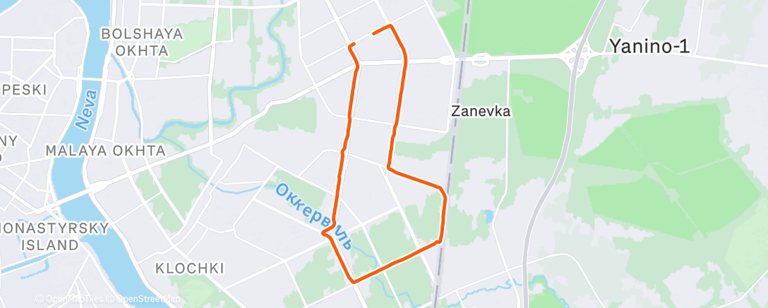 Map of the activity, Morning Run